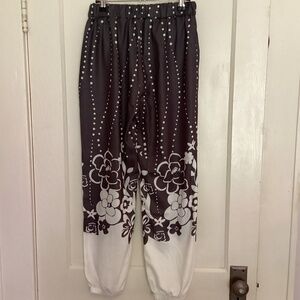 Harem Styled Pants with Elastic Ankle, Sz M